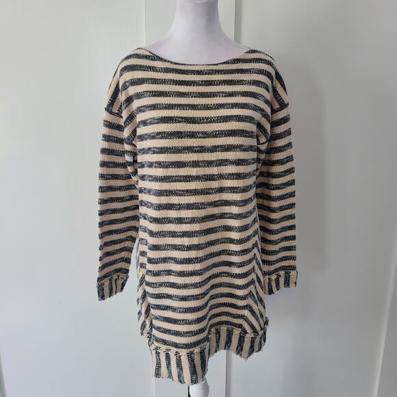 Soft Surroundings Size EST M Marina Stripe Pullover Sweater coastal chic beachy - Picture 2 of 9